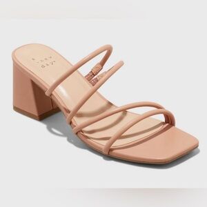 NWT a new day Blakely Nude Mule Heels Sandals